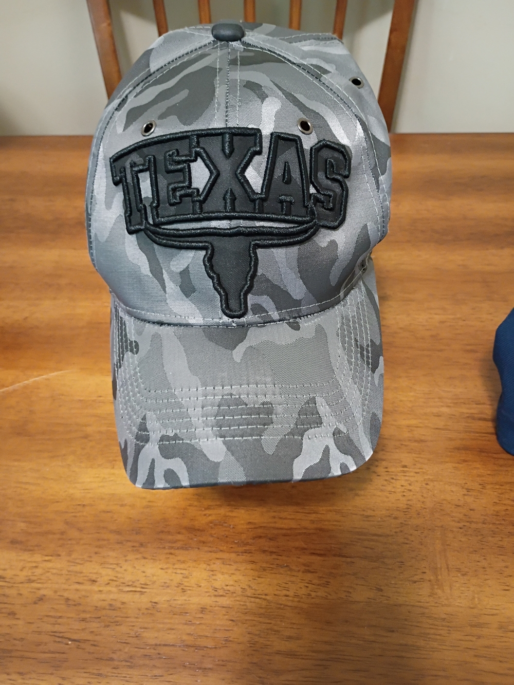 Texas Embroidered Gray Camo Baseball Cap - Men's Hat
